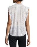 Florence Embroidered Lace-Up Top