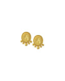 Small Bee 19K Gold Button Earrings
