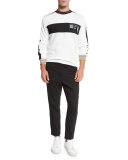 Molteni Striped Logo Long-Sleeve Crewneck T-Shirt, Off White