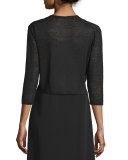 Crepe Knit Cropped Cardigan, Black  