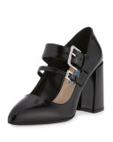 Two-Band Mary Jane 85mm Pump, Black