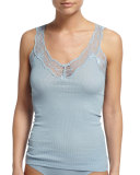 Valencia Lace-Trimmed Ribbed Tank