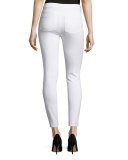 Cropped Knit Leggings, White
