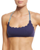 Python Reversible Scalloped Swim Top