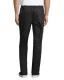 Raw-Hem Drawstring Sweatpants, Black