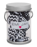 Black Tie Hair Ties in Paint Tin