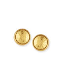 Small 24K Gold Amulet Earrings