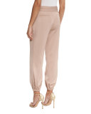 Pascal Tapered Stretch Jersey Pants, Champagne