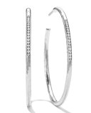 Sterling Silver #3 Hoops with Diamonds (0.19 ctw)
