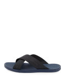Webbed Crisscross Logo Sandal, Blue