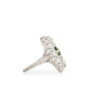 Estate Edwardian Demantoid Garnet Dinner Ring, Size 5.25