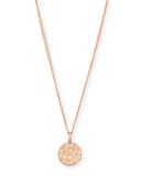 18K Rose Gold Melee Diamond Disc Necklace