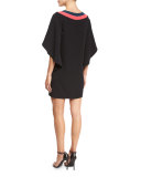 Beetle V-Neck Colorblock Mini Dress, Multi Colors