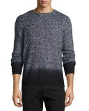 Cashmere-Blend Ombré Sweater, Black Combo