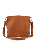 Rockstud Flip-Lock Messenger Bag, Tan