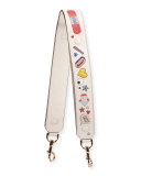 Allover Wink Shoulder Strap for Handbag, White/Multi