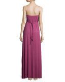 Strapless Empire-Waist Caftan Maxi Dress, Vino, Plus Size