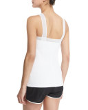 Logo-Front Mesh Training Shorts W/Stripe, Black/White 