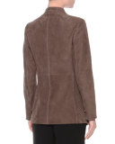 Stand-Collar Bracelet-Sleeve Jacket, Mud