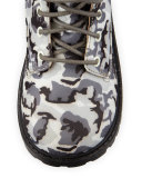 Atticus Camo Hiking Boot, Gray, Toddler/Youth