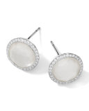 Stella Stud Earrings in Mother-of Pearl Doublet with Diamonds 