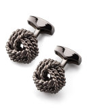 Knot Round Cuff Links, Gunmetal