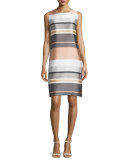 Twiggy Sleeveless Striped Shift Dress, Rock/Multi