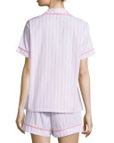 Striped Shorty Pajama Set, Pink
