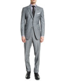 O'Connor Base Sharkskin Two-Piece Suit, Light Gray