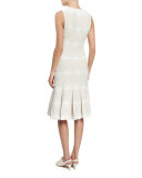 Sleeveless Medallion-Print Intarsia Dress