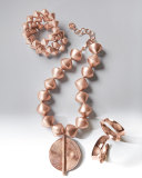 Rose Gold-Plated Stretch Bead Bracelets, Set of 3