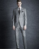 O'Connor Base Sharkskin Two-Piece Suit, Light Gray