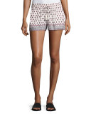 Avia Printed Cotton Drawstring Shorts, Red
