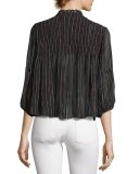Loreto Silk Blouse, Techno Stripe