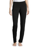 Yoga Basic Straight-Leg Pants, Black
