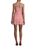Sleeveless Scalloped Georgette Minidress, Pink