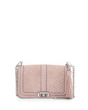 Love Quilted Turn-Lock Crossbody Bag, Vintage Pink