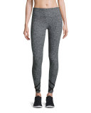 Space-Dye Strappy Ballet Sport Leggings, Black/White