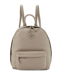 Zip-Around Leather Backpack, French Gray