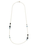 18K Rock Candy Gelato Grouped Station Necklace in Midnight Rain, 37"