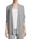 Dolman-Sleeve Textured Cashmere Cardigan