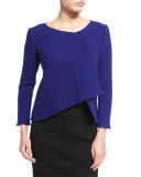 Asymmetric-Draped Swing Jacket, Royal Blue