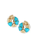 Turquoise Rock Crystal Clip-On Earrings