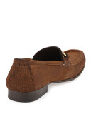 Giordano 3 Calf Hair Bit Loafer, Brown