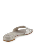 Napoli Pearly Crystal Flat Slide Sandal