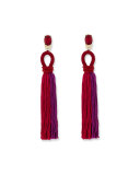 Long Gradient Looped Tassel Earrings, Pink