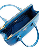 Galleria Saffiano Double-Zip Tote Bag, Blue