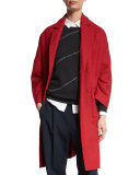 Flannel Drop-Shoulder Coat, Poppy