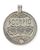 Scorpio Carved Zodiac Pendant with Diamonds