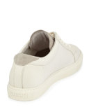 Leather Low-Top Sneaker, White